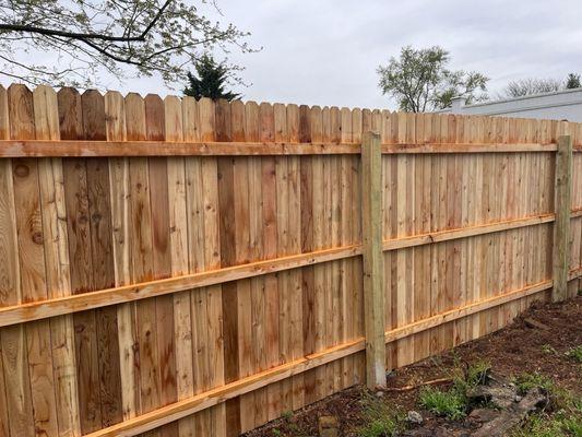 Wood solid board fence