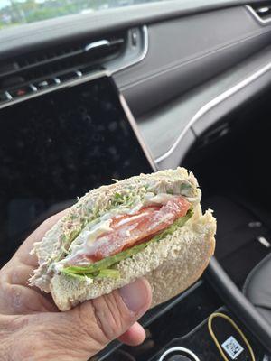 Insides of my large tuna royal sandwich. Exactly how I would make it, Delish.