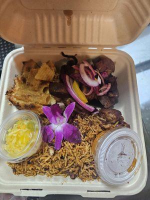 Griot plate at VIP Zone restaurant