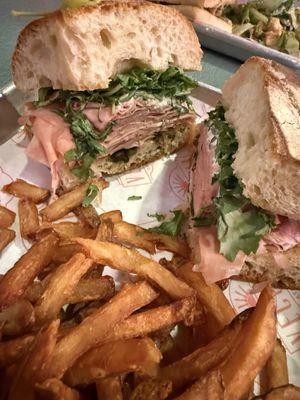 Pistachio Dream - Mortadella Sandwich. So tasty. Great, soft bread & lots of meat! Fries were really crispy too.