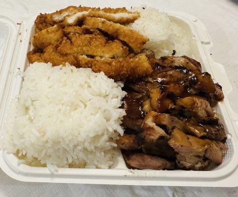 Katsu and teriyaki chicken