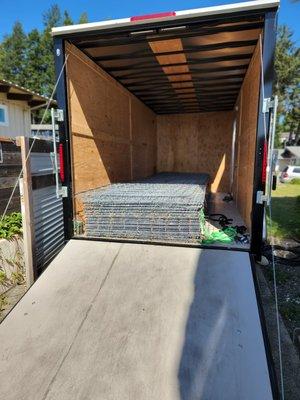 Heavy bundle
 of 5'x16' cattle fencing.