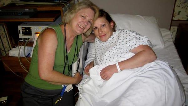 Awesome childbirth instructor, Melanie. She came to see me after I had the baby.