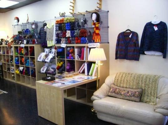 Inside! Look at all the purdy yarns