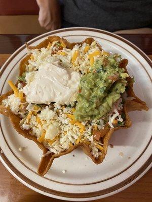 Taco Salad, half went home.