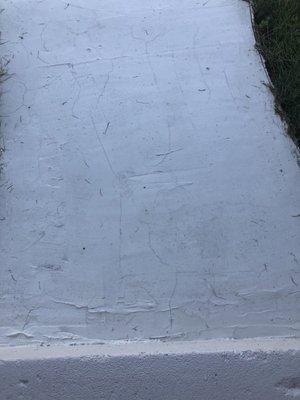 Cracking in the cement just days after the initial repair