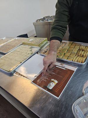 Some of the sweets and menu