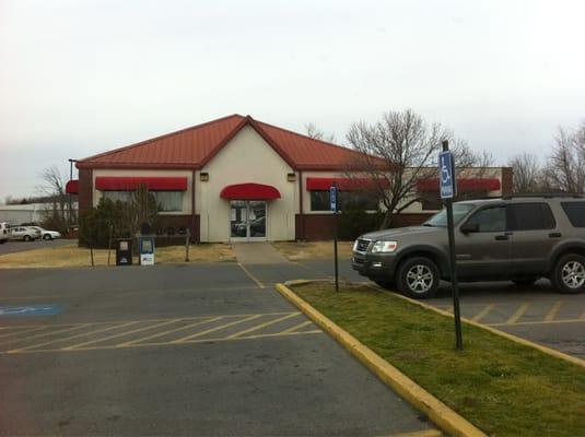 The front of the building.