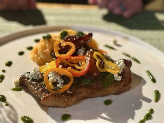 Steak special with root veg mash