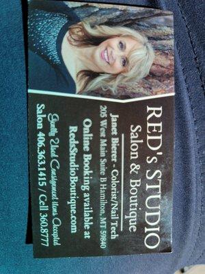 Owner's business card