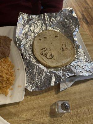 Homemade corn tortillas.