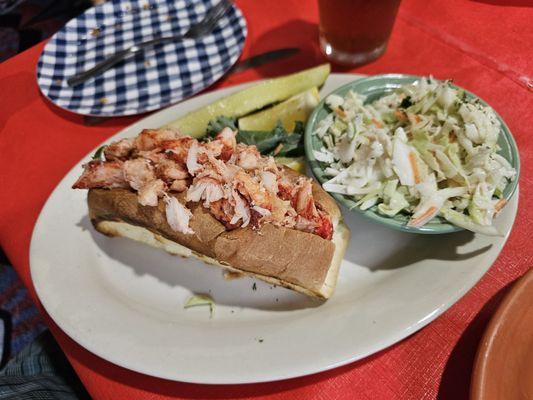 Lobster roll with cole slaw