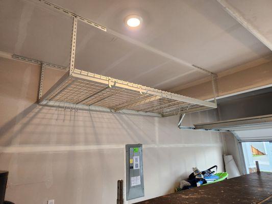 Garage rack installed.