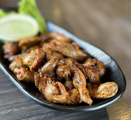 Mề Gà Nướng Muối Ớt: Salt Roasted Chicken Gizzards ($13)
