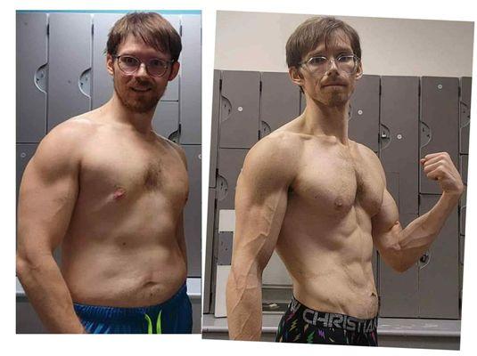 Before and after training with Eugene as part of a 6 month program