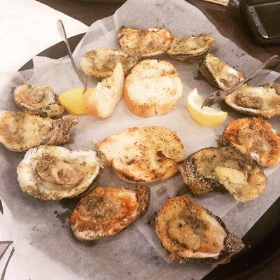 Grilled oysters
