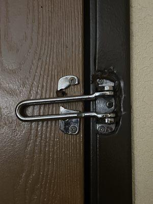 Broken door hatch/lock.