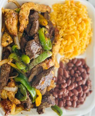 Fajita especial de pollo y asada