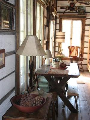 Handmade crossbuck table and benches