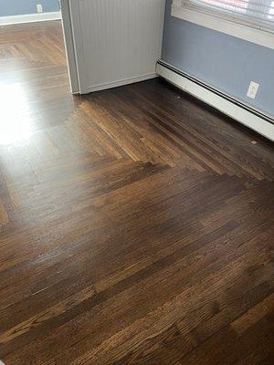Medium brown stain and polyurethane coat