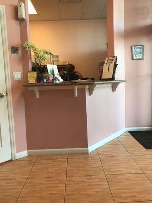 Desk & front entrance