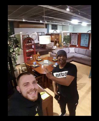 MC Hammer and I at Cook's furniture when he came in to purchase some furniture and yes, I delivered it to him