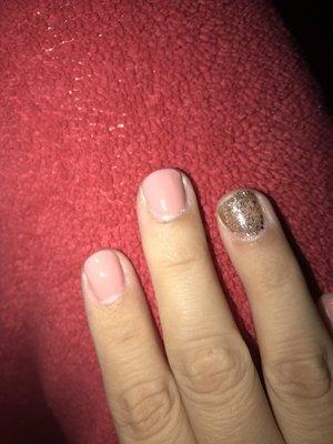 Gel manicure has started peeling at both the top and edges within 2 days. I went in Tuesday at noon and today is Thursday at 7 pm.