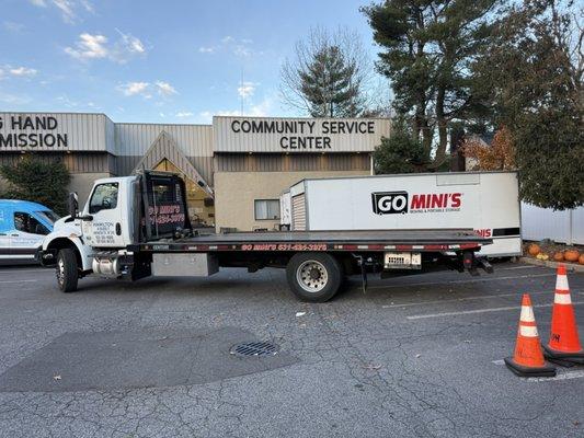 Pod being delivered to Helping Hand Rescue Mission.