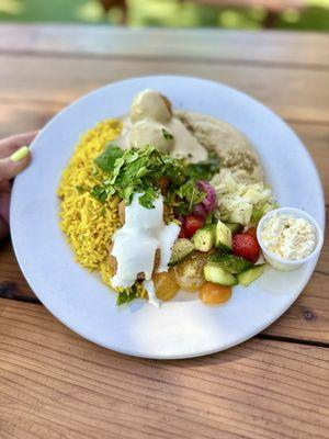 Falafel plate with feta