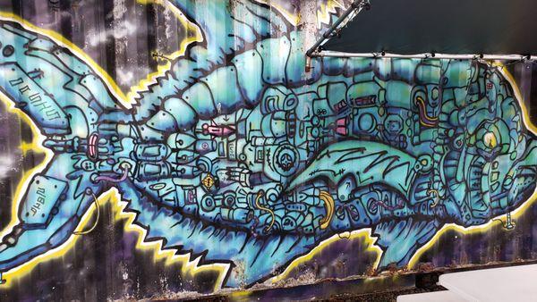 Da back drop by da tables