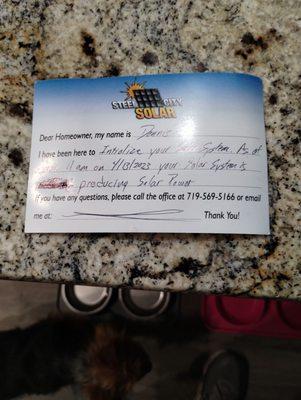 Steel City Solars note