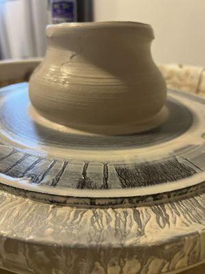 After 8 weeks of ceramics class we have progress and made pot belly bowl.