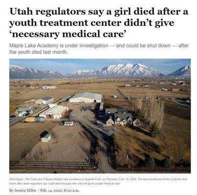 thanks too maple lake academy, Sofi no longer draws breath.