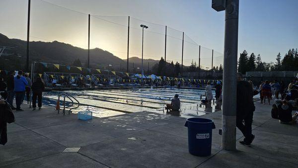 Swim meet at the high school