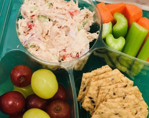 Freshly made healthy tuna snack box for those on the go