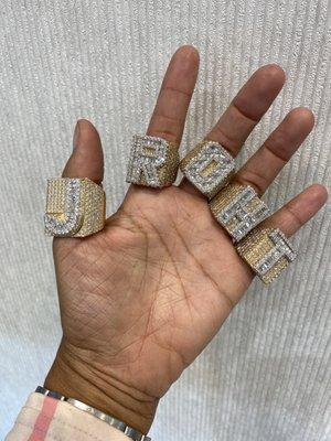 Diamond Initials Ring