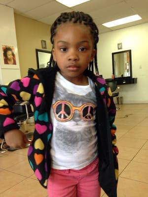 I absolutely LOVE my daughter's hair! Was in & out in less than 4 hours including a wash. They were very patient with my child.