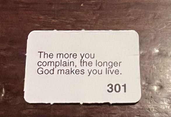 The secret to a long life.