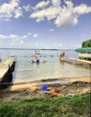 Playing at the beach