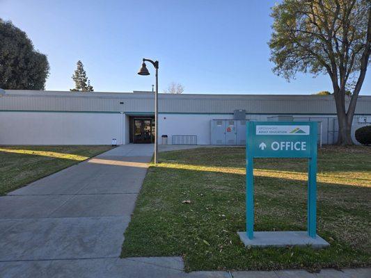 View of back entrance from parking lot