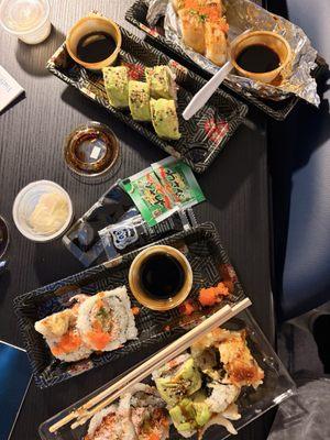 Spider Roll, Caterpillar Roll, and Samurai Roll ( Baked )
