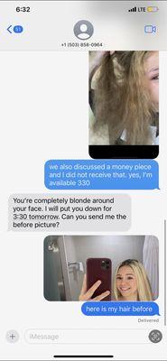 she would fix it for her the next day then does not