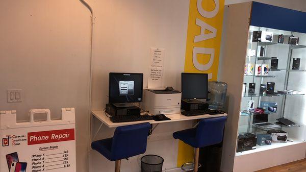 A place that your welcome to use our computers and print