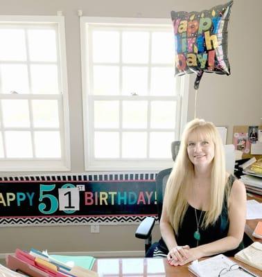 Celebrating our commercial manager's birthday. Happy Birthday Sherry!