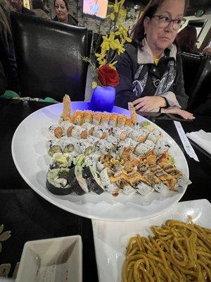 variety of rolls we selected. The chef has a beautiful presentation.