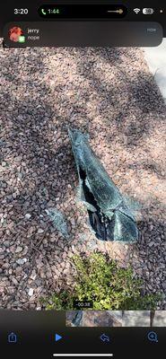 screenshot of video showing what they used to break the glass.