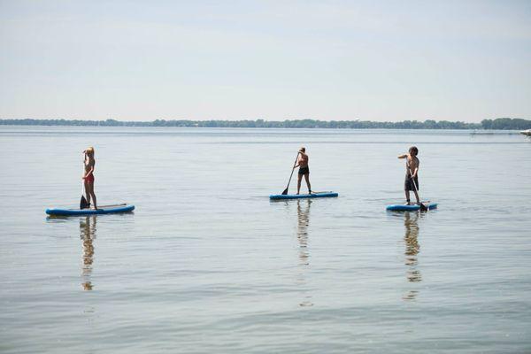 Stand up paddle boarding on Lake Winnebago
