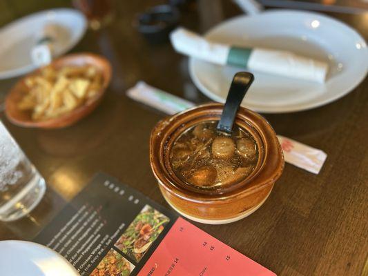 Hot Sour Soup- very good and served flaming hot