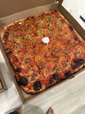 Sausage and pepper pizza; so good