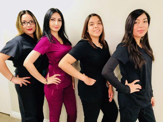 Here's a picture of our staff. Please don't hesitate to contact us for an appointment or ask us any questions you may have!